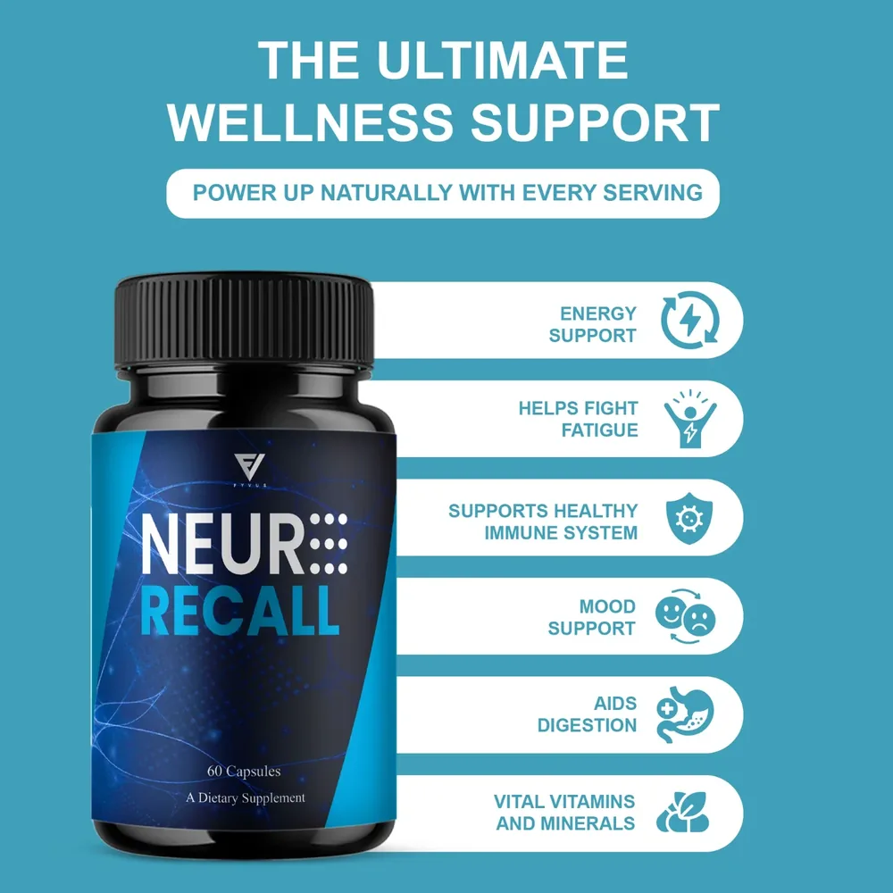 Brand graphic titled The Ultimate Wellness Support listing energy support, helps fight fatigue, immune system, mood support, aids digestion, and vital vitamins and minerals